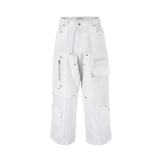 Nos Couleurs x Koin x Llud Rivet Carpenter Pants White