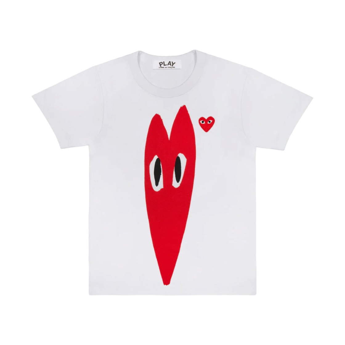 [15% 쿠폰] (W) 플레이 꼼데가르송 레드 더블 하트 티셔츠 화이트([15% 쿠폰] (W) Play Comme des Garcons Red Double Heart T-Shirt White)