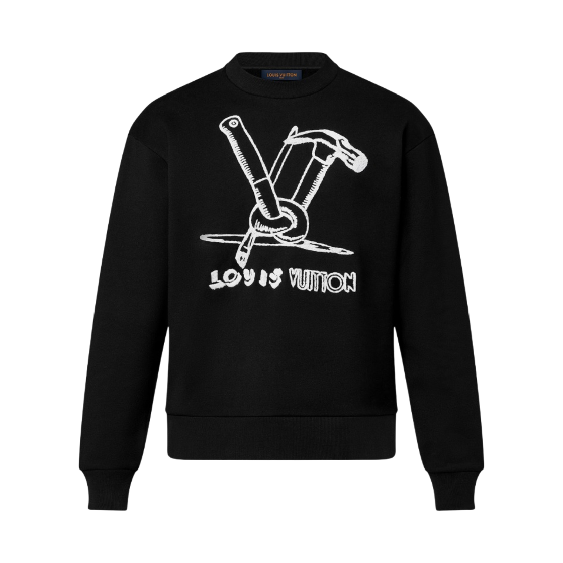 루이비통 자수 코튼 스웨트셔츠 블랙(Louis Vuitton Embroidered Cotton Sweatshirt Black) - 1