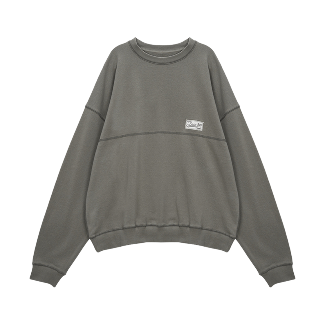 MK2377MT005M0KH (W) Matin Kim Stitch Point Label Sweatshirt Khaki