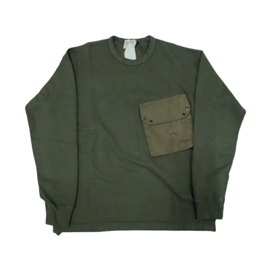 22CTCUF03144-A06455-659 Ten C Garment Dyed Crewneck Sweatshirt Dark Green