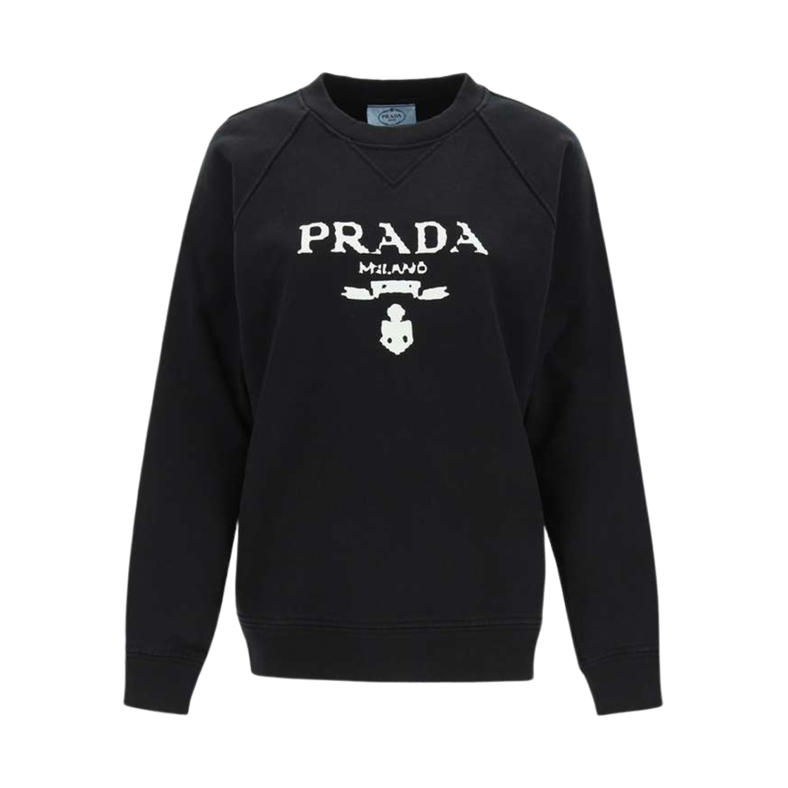 134631-1YYC-F0967 (W) Prada Vintage Logo Print Sweatshirt Black White