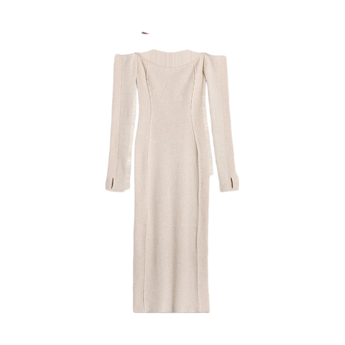 (W) 자크뮈스 라 로브 시에라 롱슬리브 란제리 드레스 라이트 브라운((W) Jacquemus La Robe Sierra Long Sleeve Lingerie Dress Light Brown) - 1