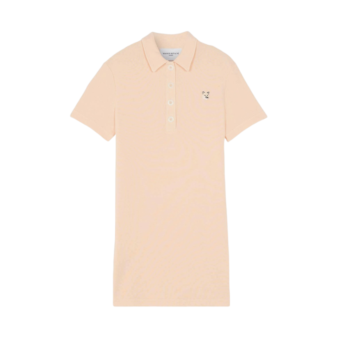 (W) 메종 키츠네 토날 폭스 헤드 패치 폴로 드레스 피치((W) Maison Kitsune Tonal Fox Head Patch Polo Dress Peach) - 1