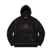 Supreme Big Stitch Hooded Sweatshirt Black - 20FW