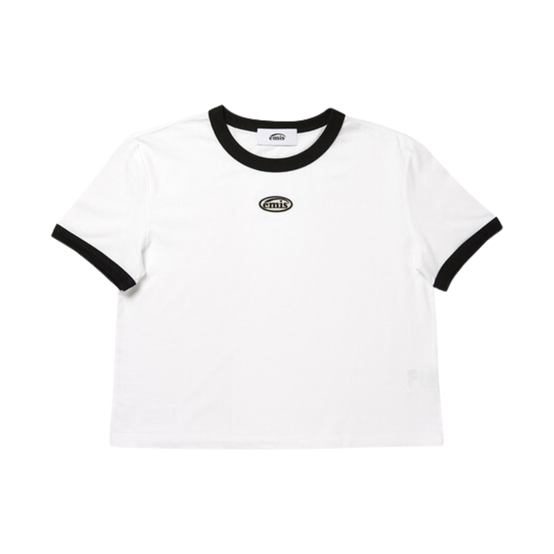 (W) 이미스 링거 티셔츠 화이트 블랙((W) Emis Ringer T-Shirt White Black) - 1