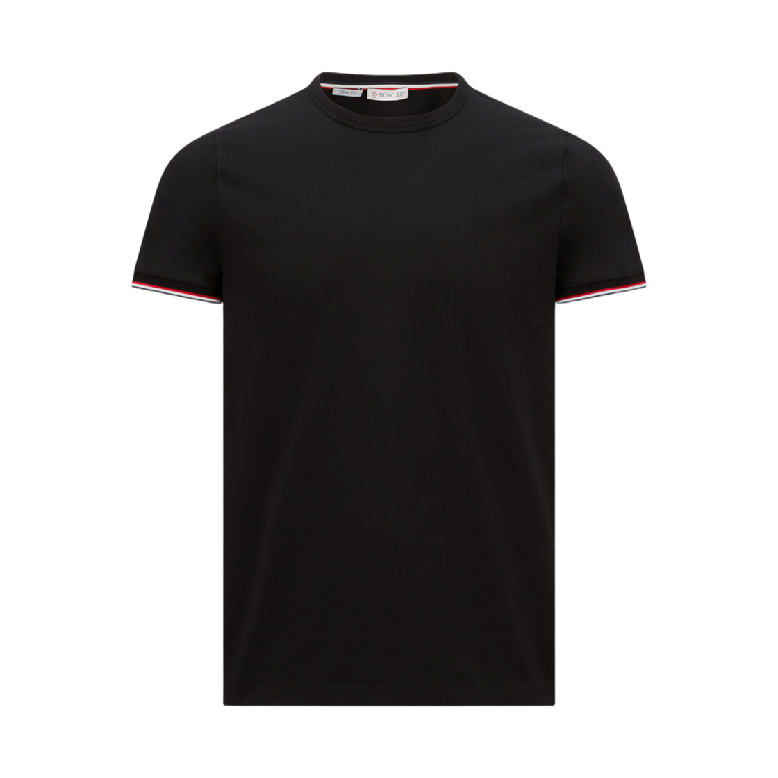 몽클레르 트라이컬러 트림 코튼 티셔츠 블랙 - 25SS(Moncler Tricolor Trimmed Cotton T-Shirt Black - 25SS)