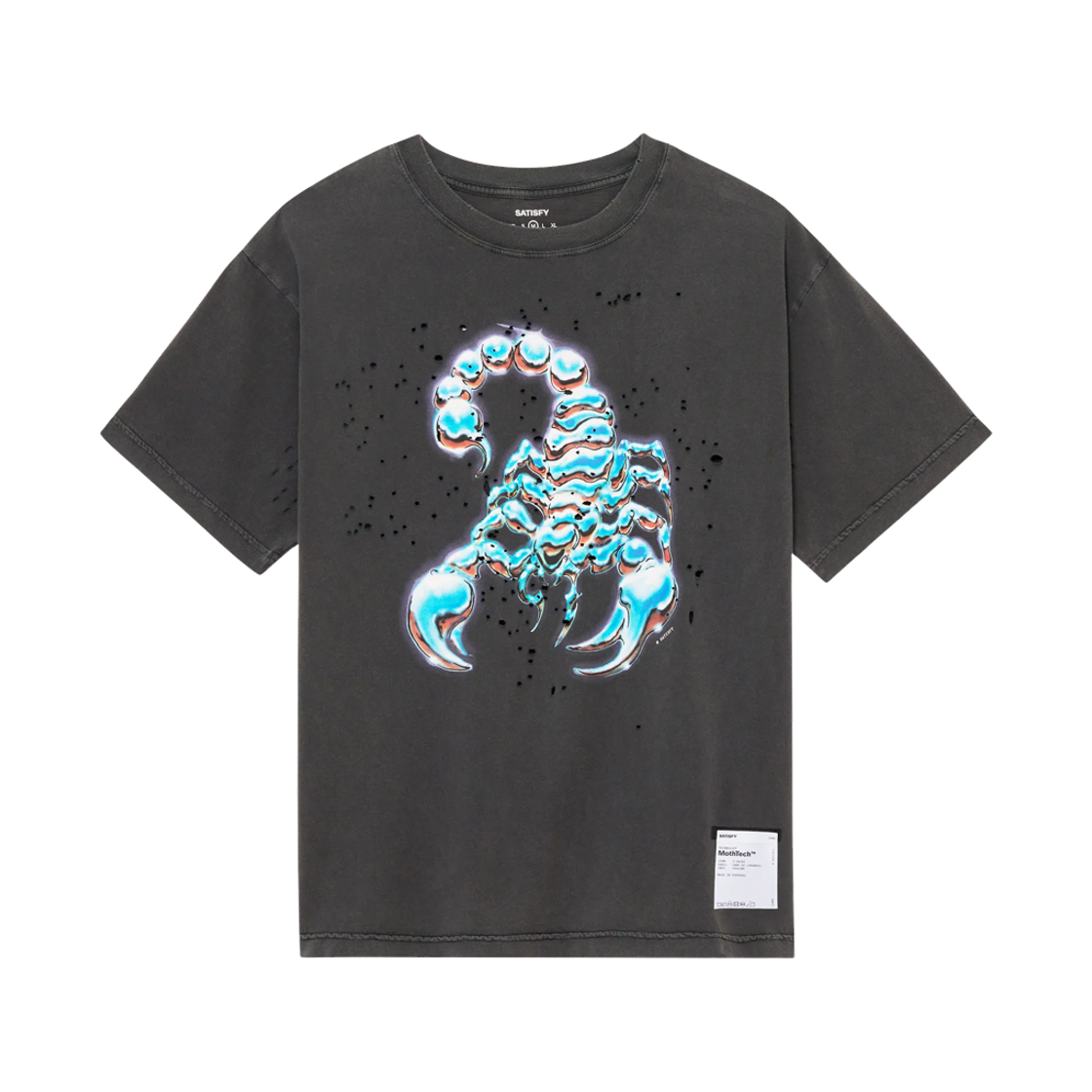 새티스파이 모스테크 티셔츠 에이지드 블랙(Satisfy Mothtech T-Shirt Aged Black)
