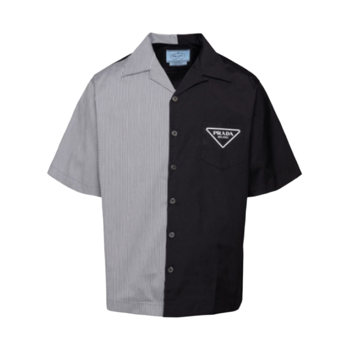 프라다 더블 매치 포플린 셔츠 블랙 화이트