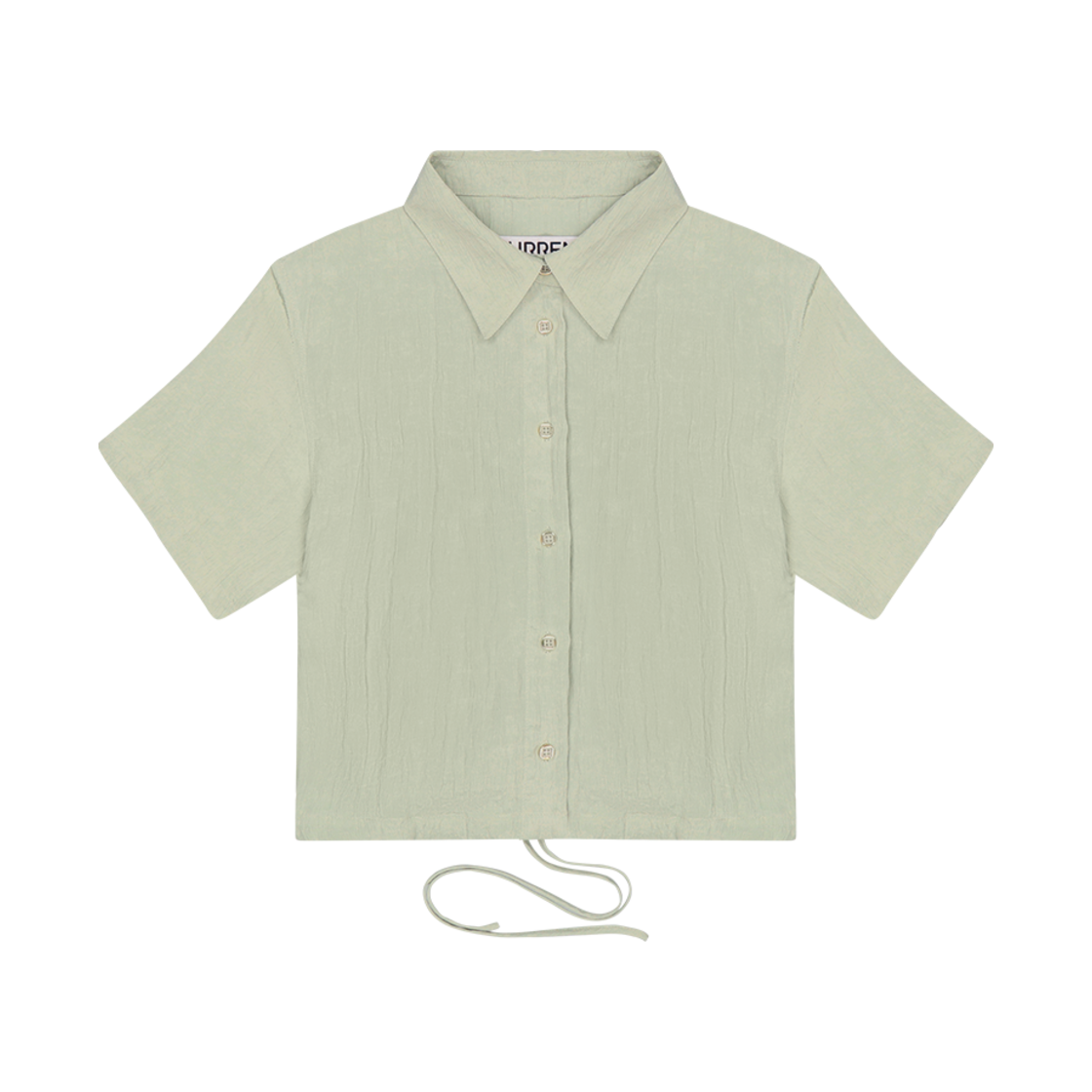 커렌트 솔리드 스트랩 디테일 크롭 셔츠 이민트(Current Solid Strap Detail Crop Shirt Imint)