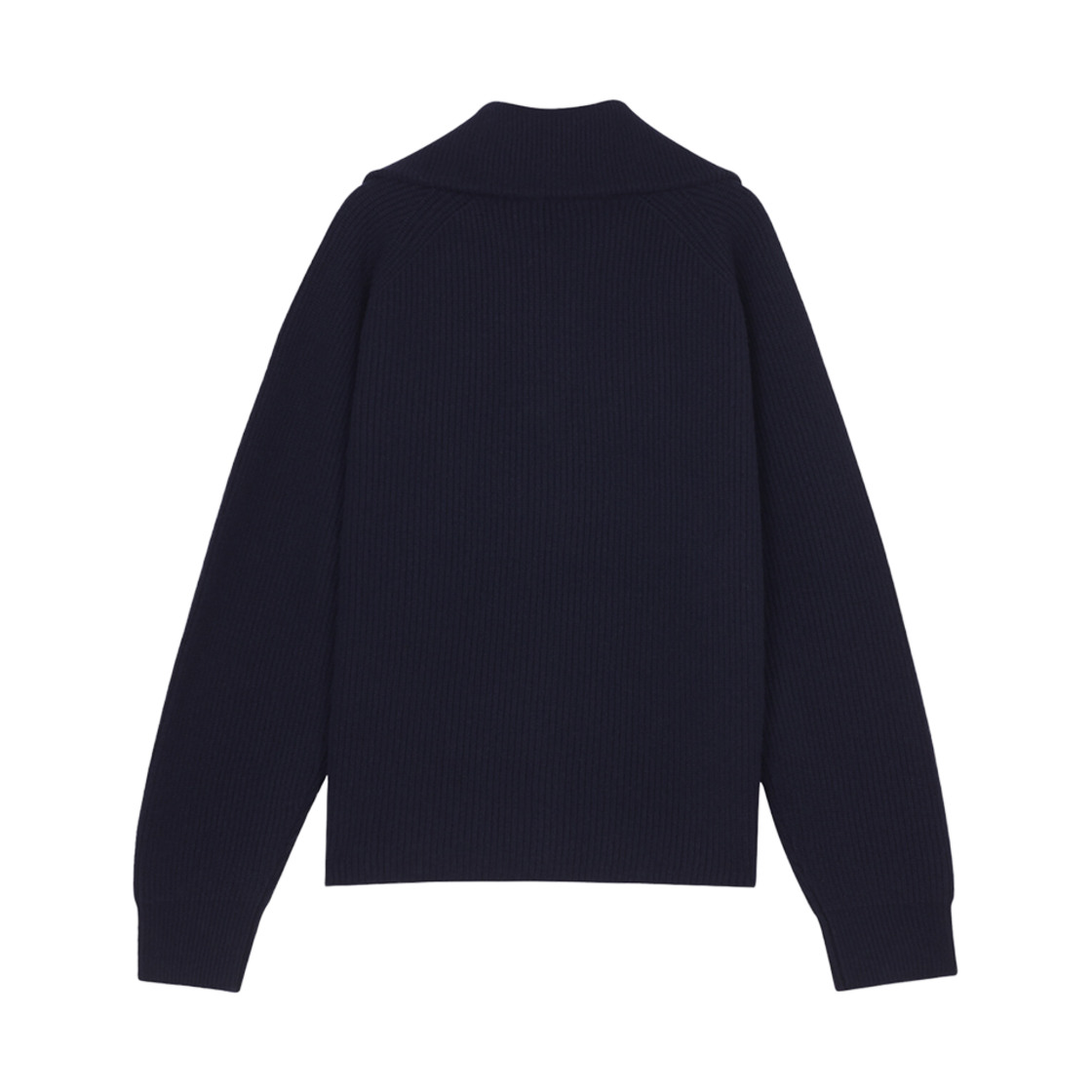 메종 키츠네 볼드 폭스 헤드 패치 하프 집 립드 점퍼 잉크 블루(Maison Kitsune Bold Fox Head Patch Half Zip Ribbed Jumper Ink Blue) - 2