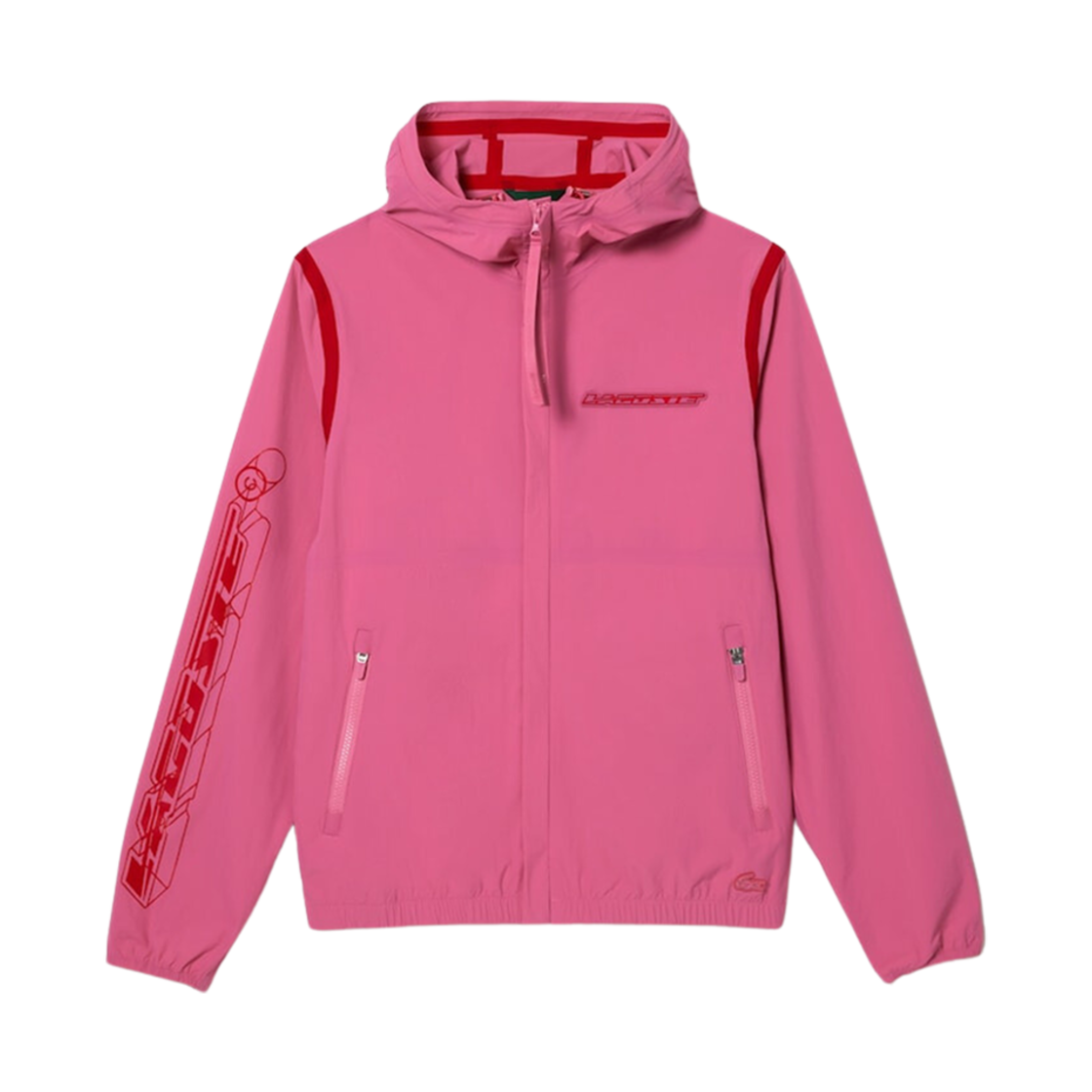 라코스테 액티브 로고 레터링 후드 블루종 핑크(Lacoste Active Logo Lettering Hoodie Blouson Pink)