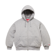 Supreme x The North Face Down Zip Up Hooded Sweatshirt Heather Grey - 24FW