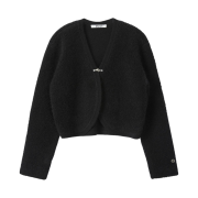 Enor Women Mohair Hook Cardigan Black