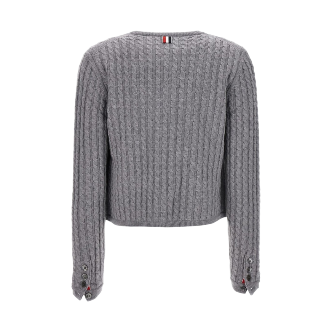 (W) 톰브라운 베이비 케이블 메리노 크루넥 가디건 자켓 라이트 그레이((W) Thom Browne Baby Cable Merino Crew Neck Cardigan Jacket Light Grey) - 2