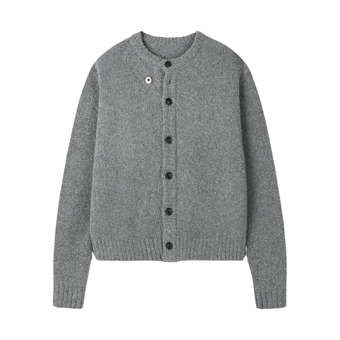 토니웩 베이비 알파카 브러시드 크루넥 가디건 멜란지 그레이(Tonywack Baby Alpaca Brushed Crew-Neck Cardigan Melange Grey)