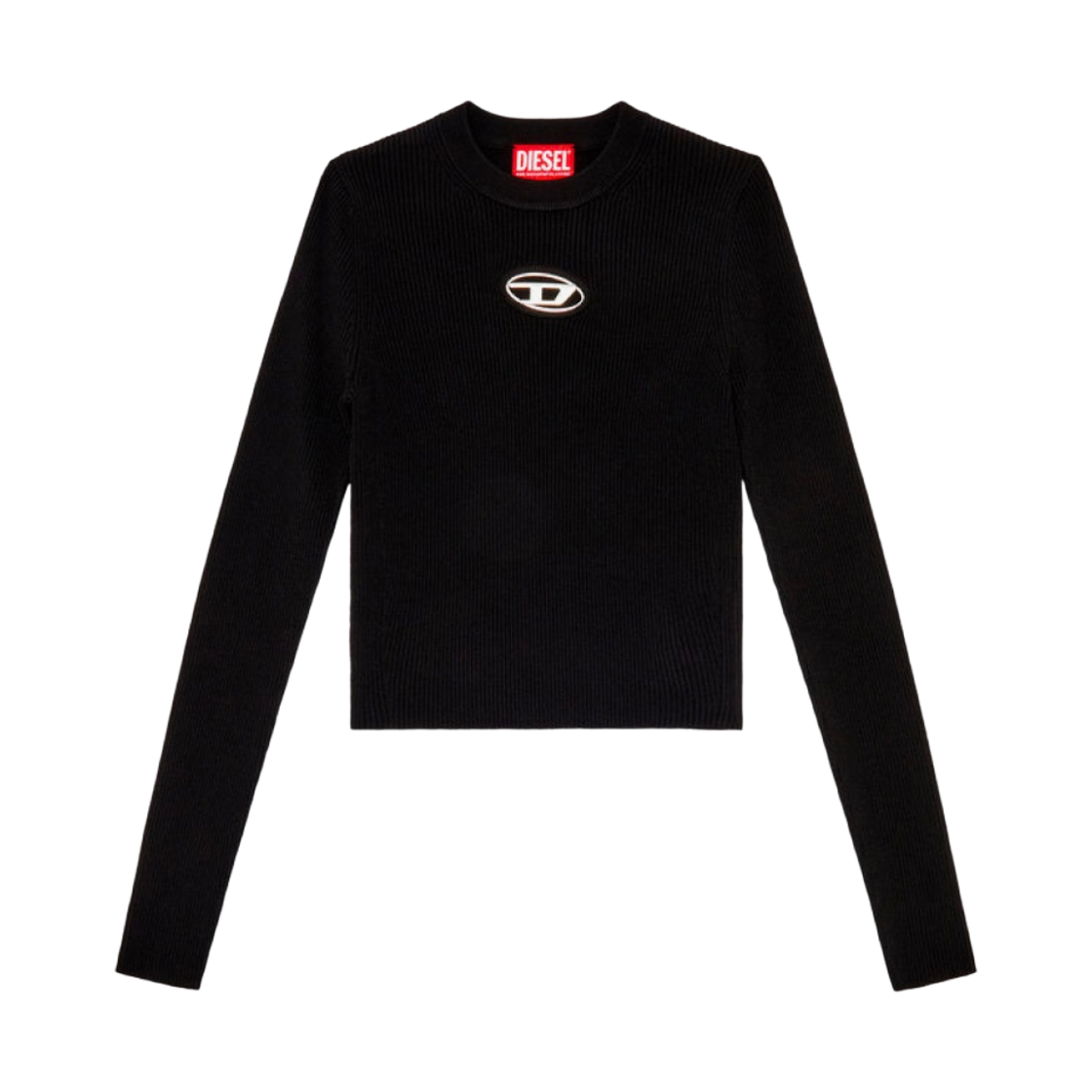 A123970DLAX-9XX (W) Diesel M-Valary Ribbed Knit Long Sleeve Top Black