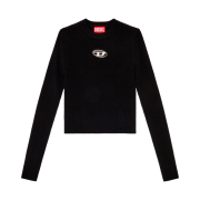 (W) Diesel M-Valary Ribbed Knit Long Sleeve Top Black