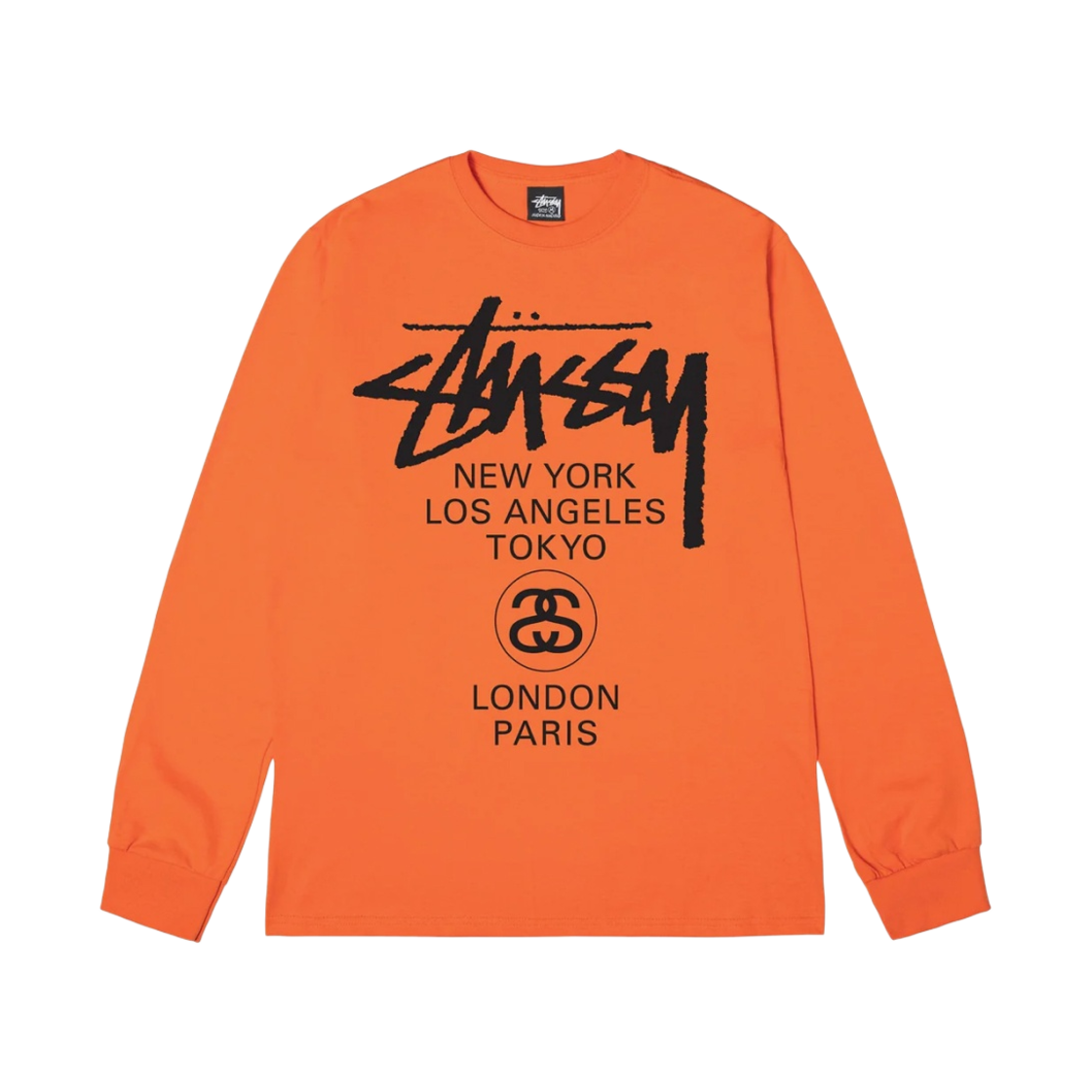 스투시 월드투어 롱슬리브 티셔츠 코랄 2023