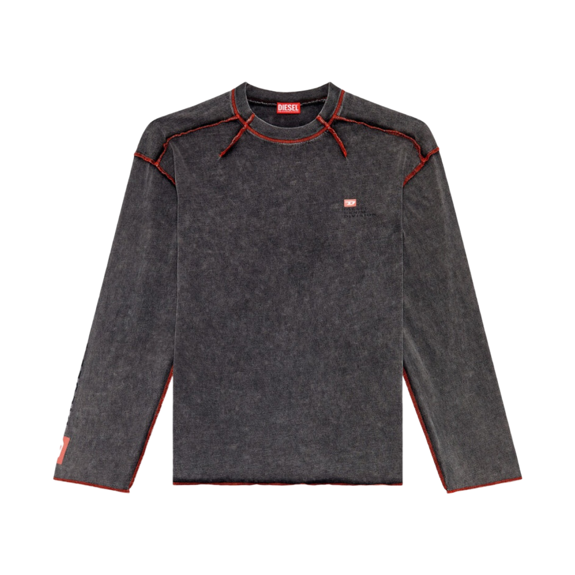 디젤 T-위크 트리티드 저지 롱슬리브 블랙(Diesel T-Weeks Treated Jersey Long Sleeve Black) - 1