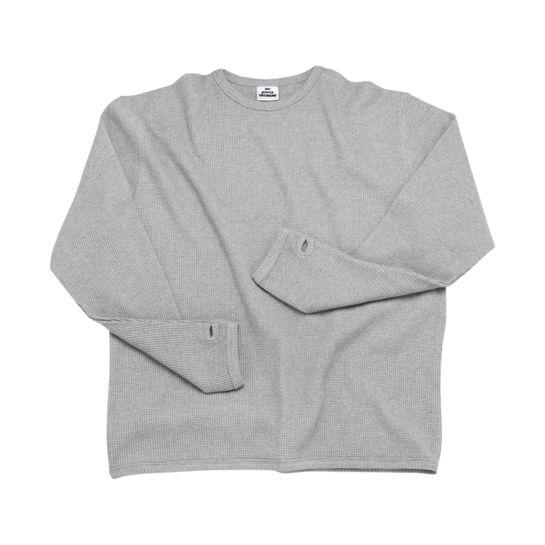 - MJD Waffle Finger Hole Long Sleeve T-Shirt Grey