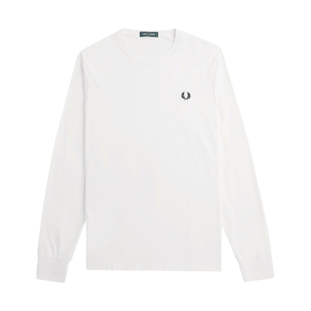 AFPM2438700-129 Fred Perry L/S Crew Neck T-Shirt Snow White