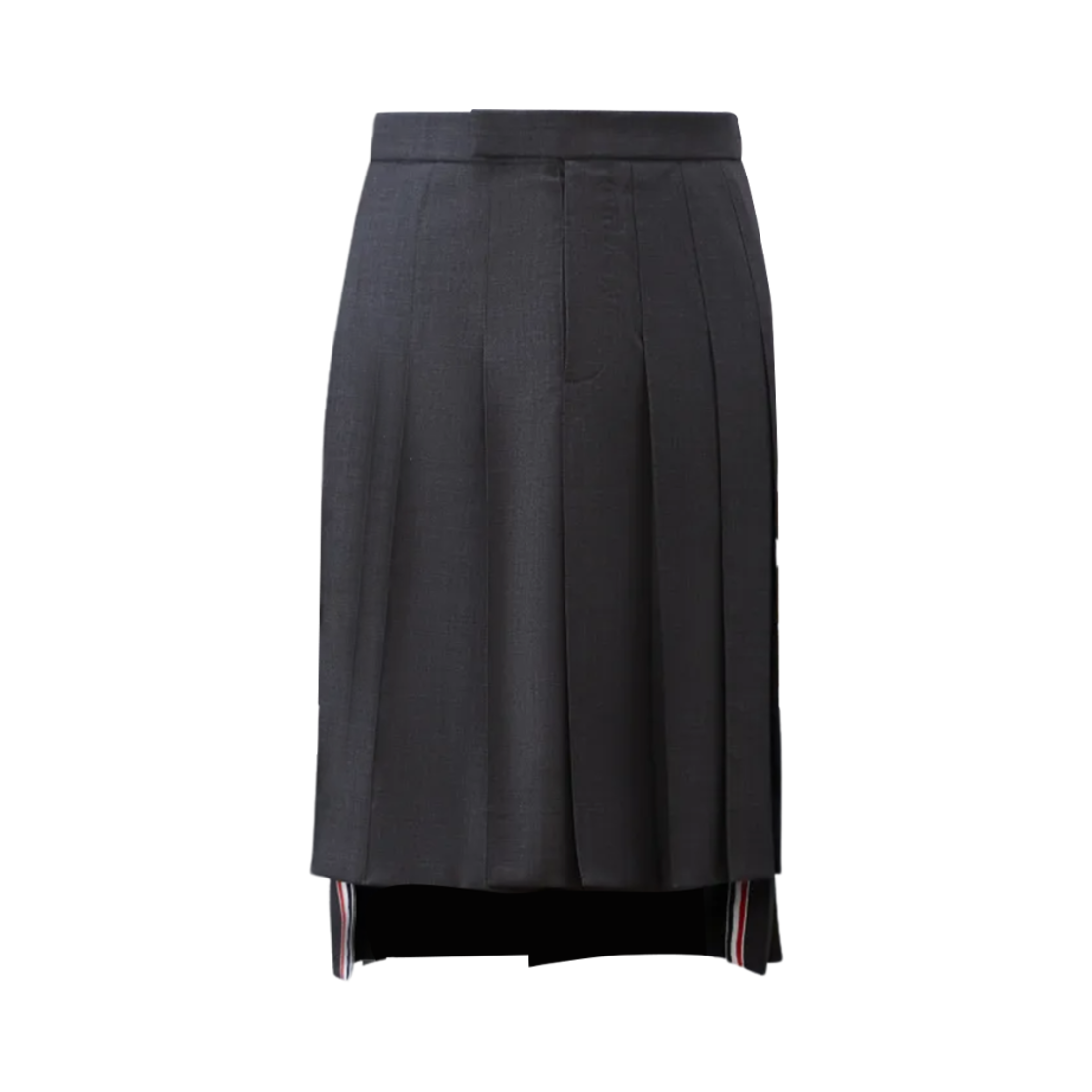 MGC019A-00626-025 Thom Browne Super 120S Twill Classic Rise Pleated Skirt Dark Grey