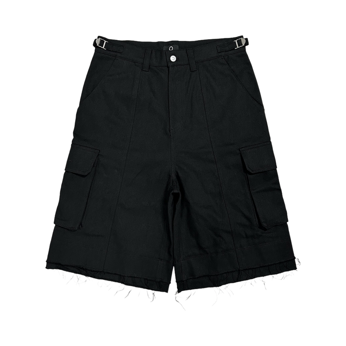 PT_017 OMO Cut-Off Layered Cargo Shorts Black