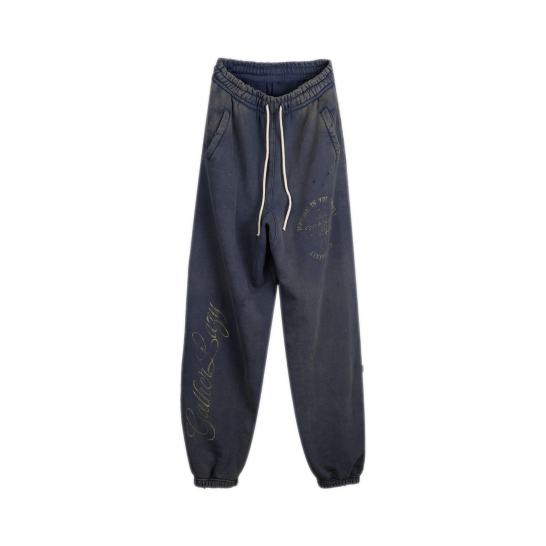 25EP04PT01PU Gatherlazy Old Emblem Baggy Sweatpants Purple