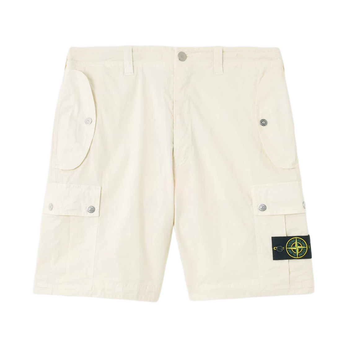 K1S15L1000-04S0063-V0093 Stone Island L100004 Mil Spec Stretch Ripstop TC Comfort Fit Cargo Bermuda Shorts with Elasticated Waistband Ivory - 25SS