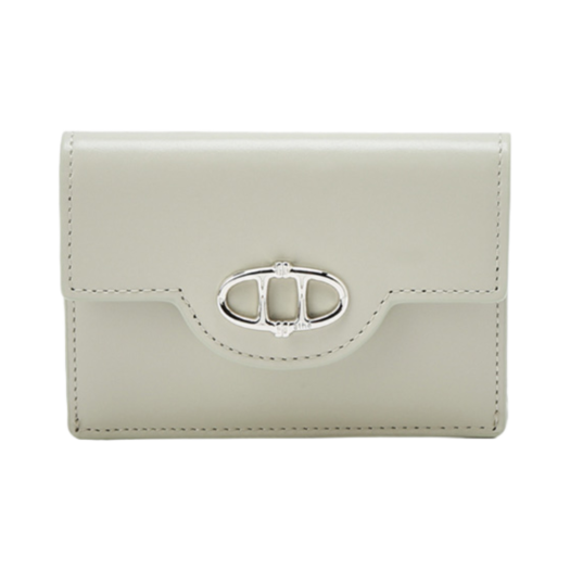 AAHO5E362K1 Athe Vanessabruno Bottalato Leather Card Wallet Light Khaki