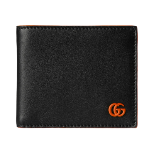 Gucci GG Marmont Bi-Fold Wallet Black Orange