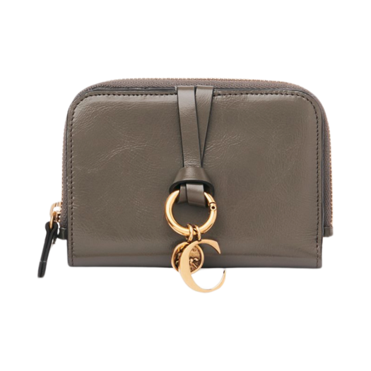 CHC25SP534O16036 Chloe Alphabet Shiny Calfskin Wallet Flannel Grey