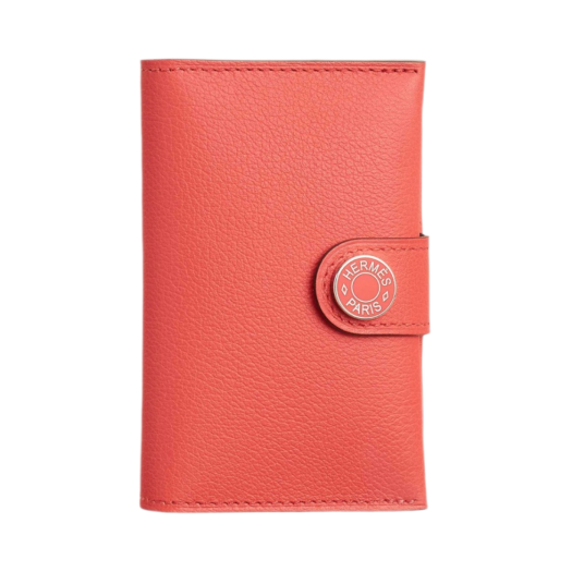 Hermes R.M.S Card Holder Evercolor & Palladium Rose Texas
