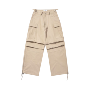 Nonnod Side Zip Cargo Pants Beige