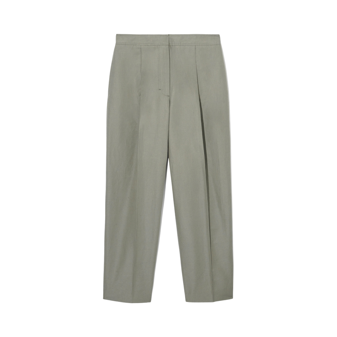 (W) 코스 테이퍼드 플리티드 리넨 블렌드 치노 스톤((W) COS Tapered Pleated Linen Blend Chinos Stone)