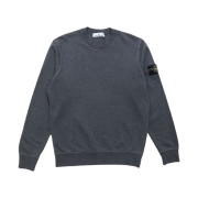 Stone Island 63051 Cotton Fleece Garment Dyed Sweatshirt Dark Gray Melange - 23SS
