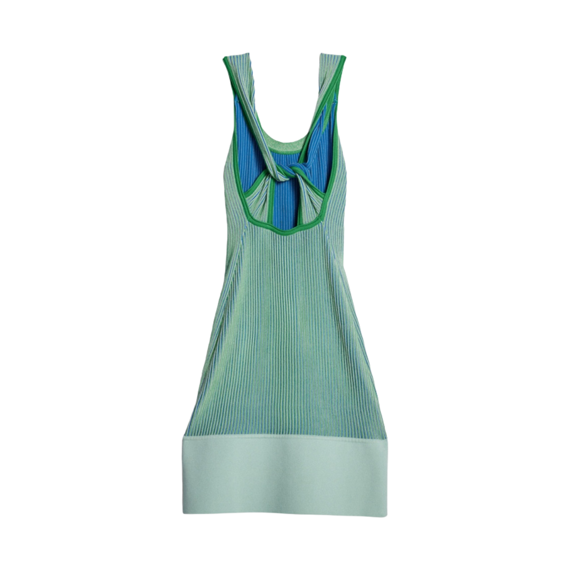 (W) 자크뮈스 라 로브 마이유 터비 립드 니트 드레스 멀티 그린((W) Jacquemus La Robe Maille Turbi Ribbed Knit Dress Multi Green) - 2