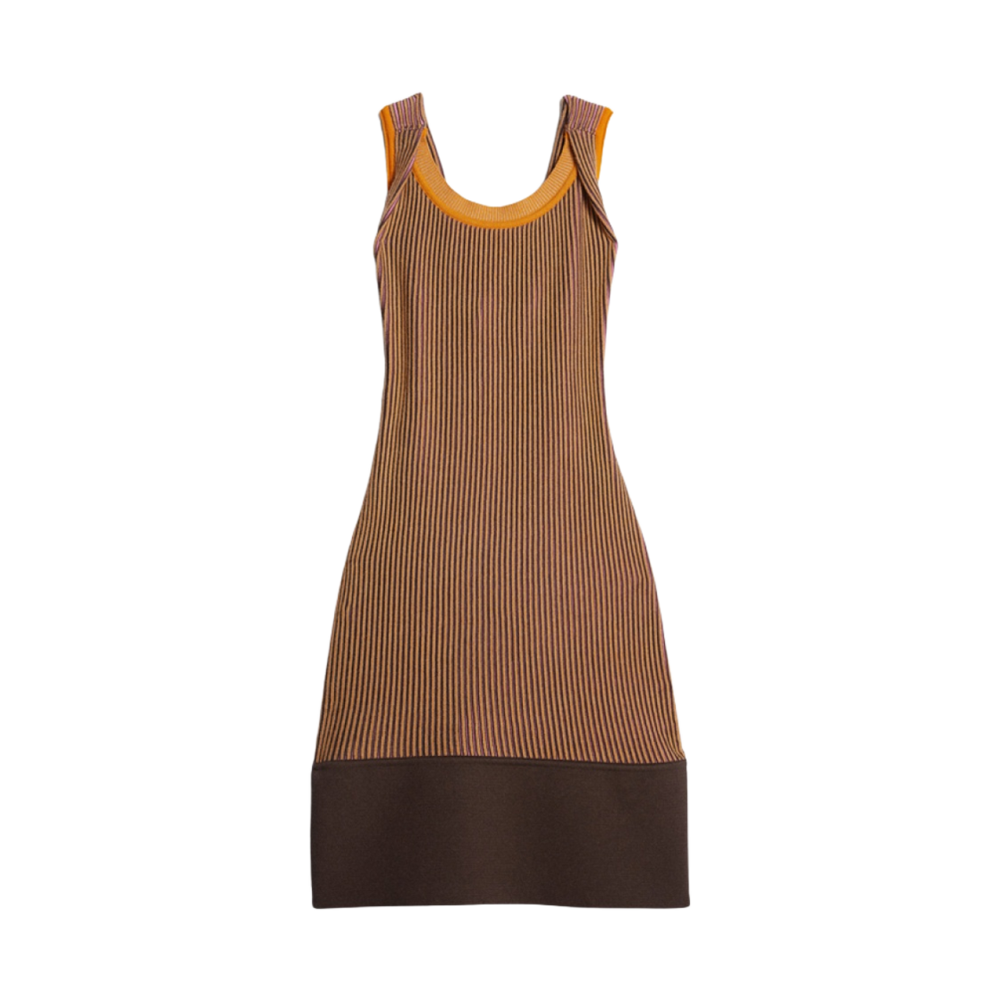 (W) 자크뮈스 라 로브 마이유 터비 립드 니트 드레스 멀티 브라운((W) Jacquemus La Robe Maille Turbi Ribbed Knit Dress Multi Brown) - 1