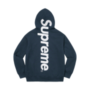 Supreme Satin Applique Hooded Sweatshirt Navy - 22FW