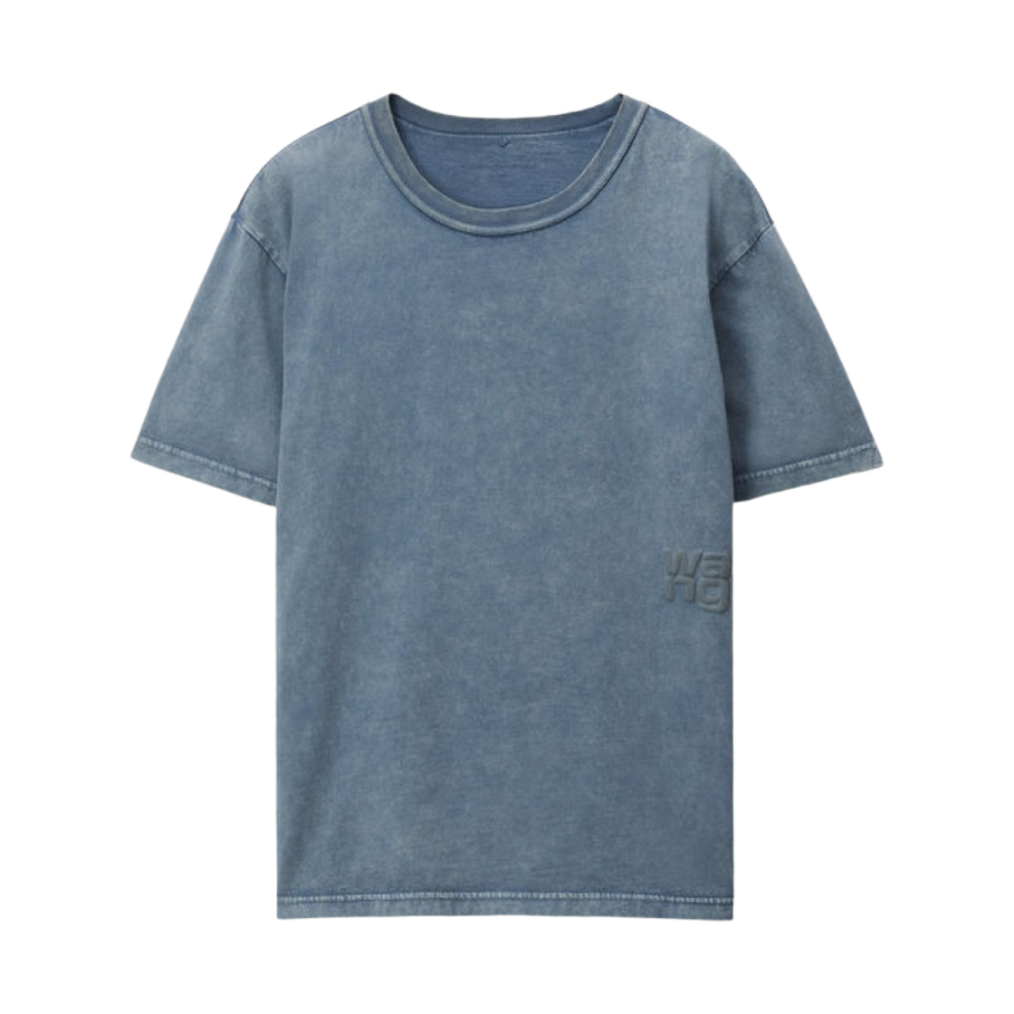 4CC3221357077 (W) Alexander Wang Puff Logo T-Shirt in Cotton Jersey Motor Grey