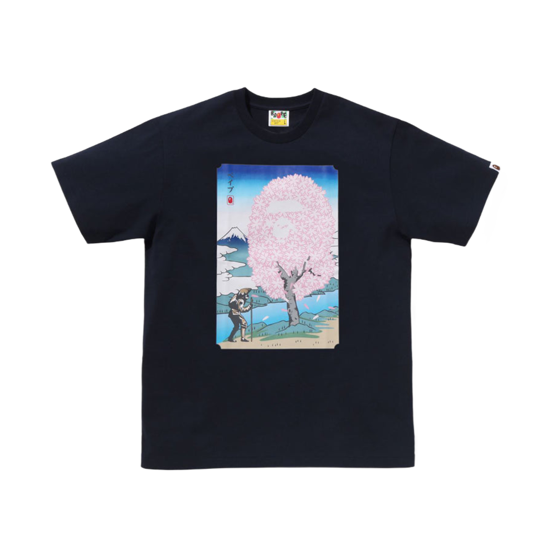 베이프 재팬 사쿠라 티셔츠 네이비