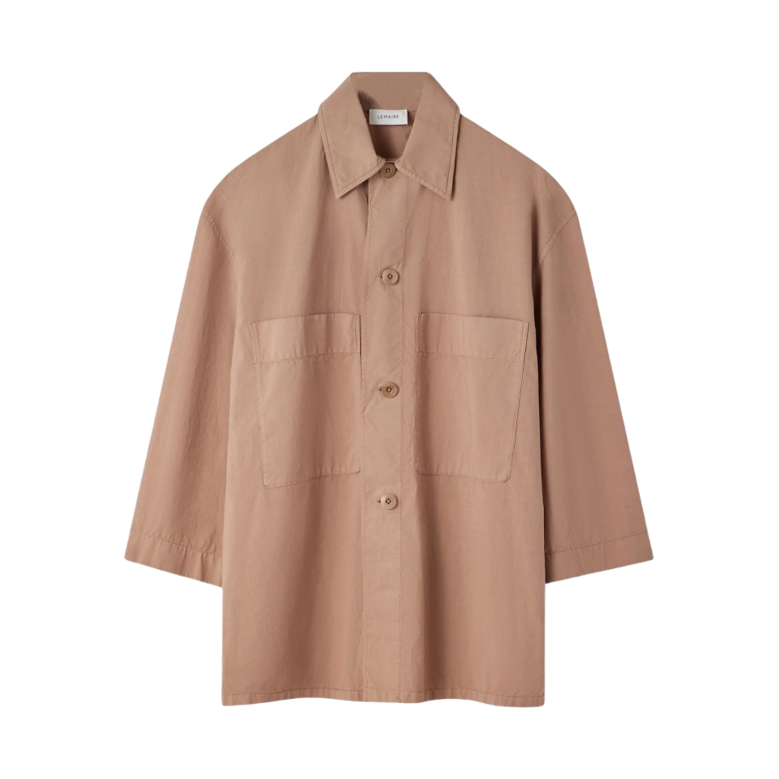 르메르 박시 밀리터리 셔츠 가먼트 다이드 코튼 카푸치노(Lemaire Boxy Military Shirt Garment Dyed Cotton Cappuccino) - 1