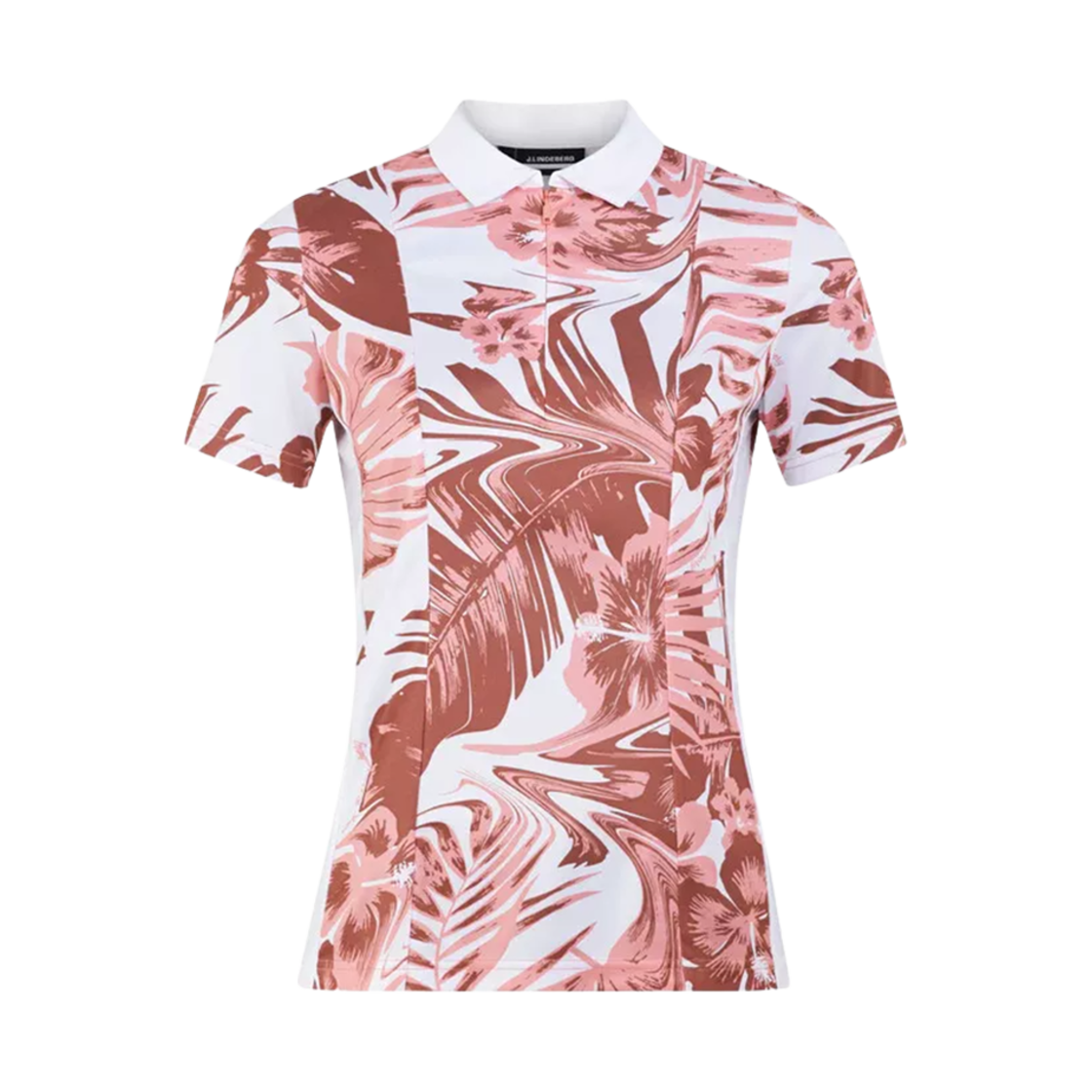 GWJT07439-S183 (W) J.Lindeberg Evelina Print Polo Hibiscus Pink