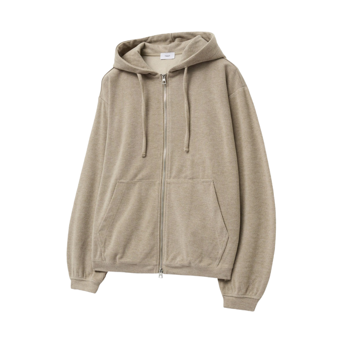 티엔지티 오버핏 니트 후드집업 스웨트 셔츠 베이지(TNGT Over-fit Knit Hood Zip-up Sweat Shirts Beige)
