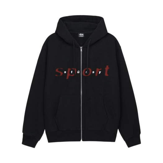 Stussy Dot Sport Zip Hoodie Black