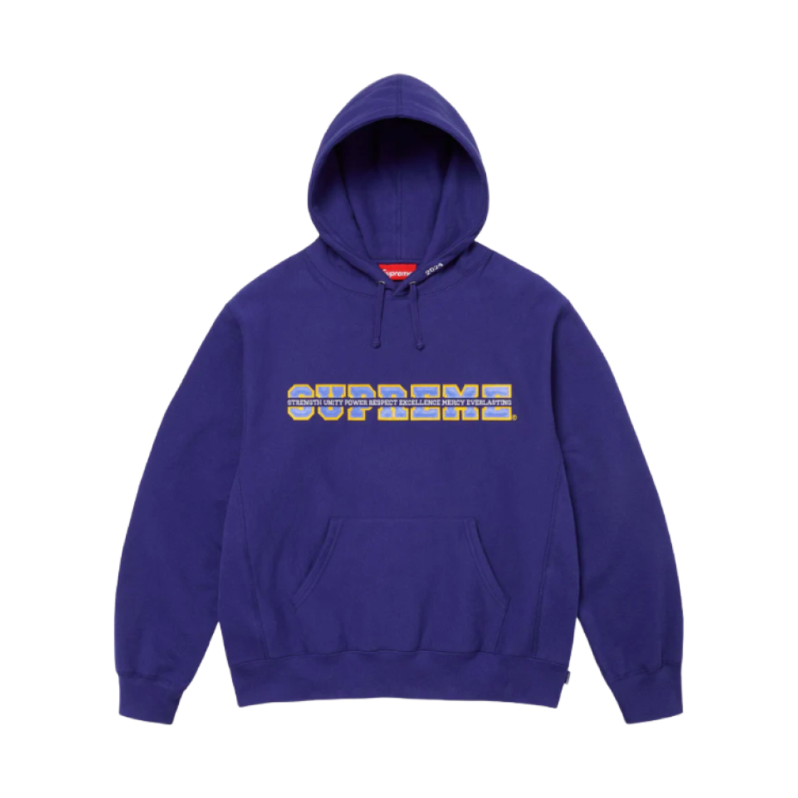 슈프림 컬리지에이트 아크로님 후드 스웨트셔츠 다크 로얄 - 24FW(Supreme Collegiate Acronym Hooded Sweatshirt Dark Royal - 24FW)