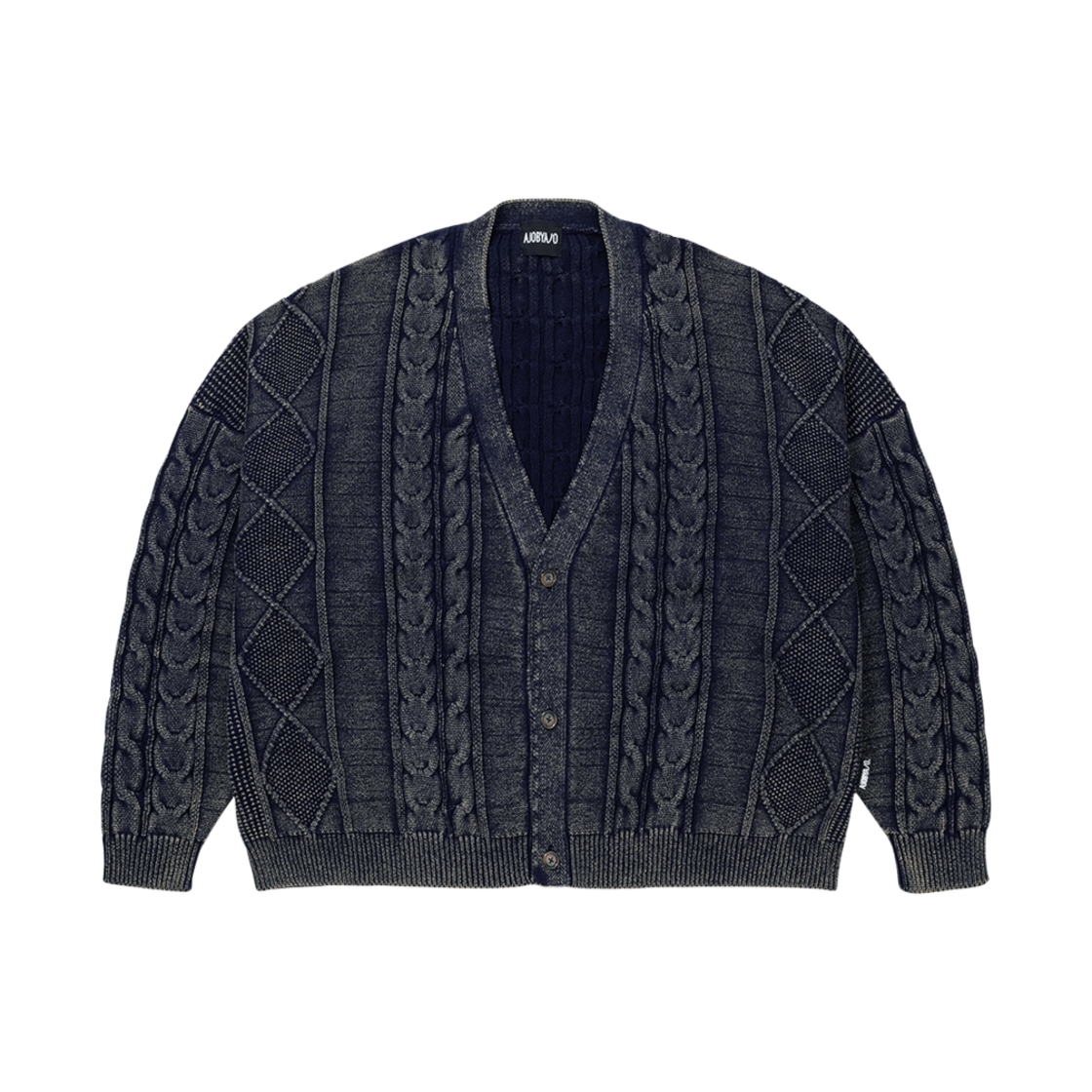 아조바이아조 케이블 워시드 가디건 네이비(Ajobyajo Cable Washed Cardigan Navy) - 1