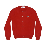 (W) Play Comme des Garcons Red Heart Knit Cardigan Red