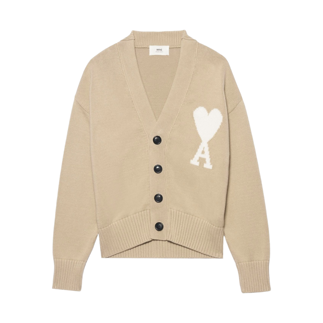 아미 빅 하트 로고 오버사이즈 가디건 베이지 - 22SS